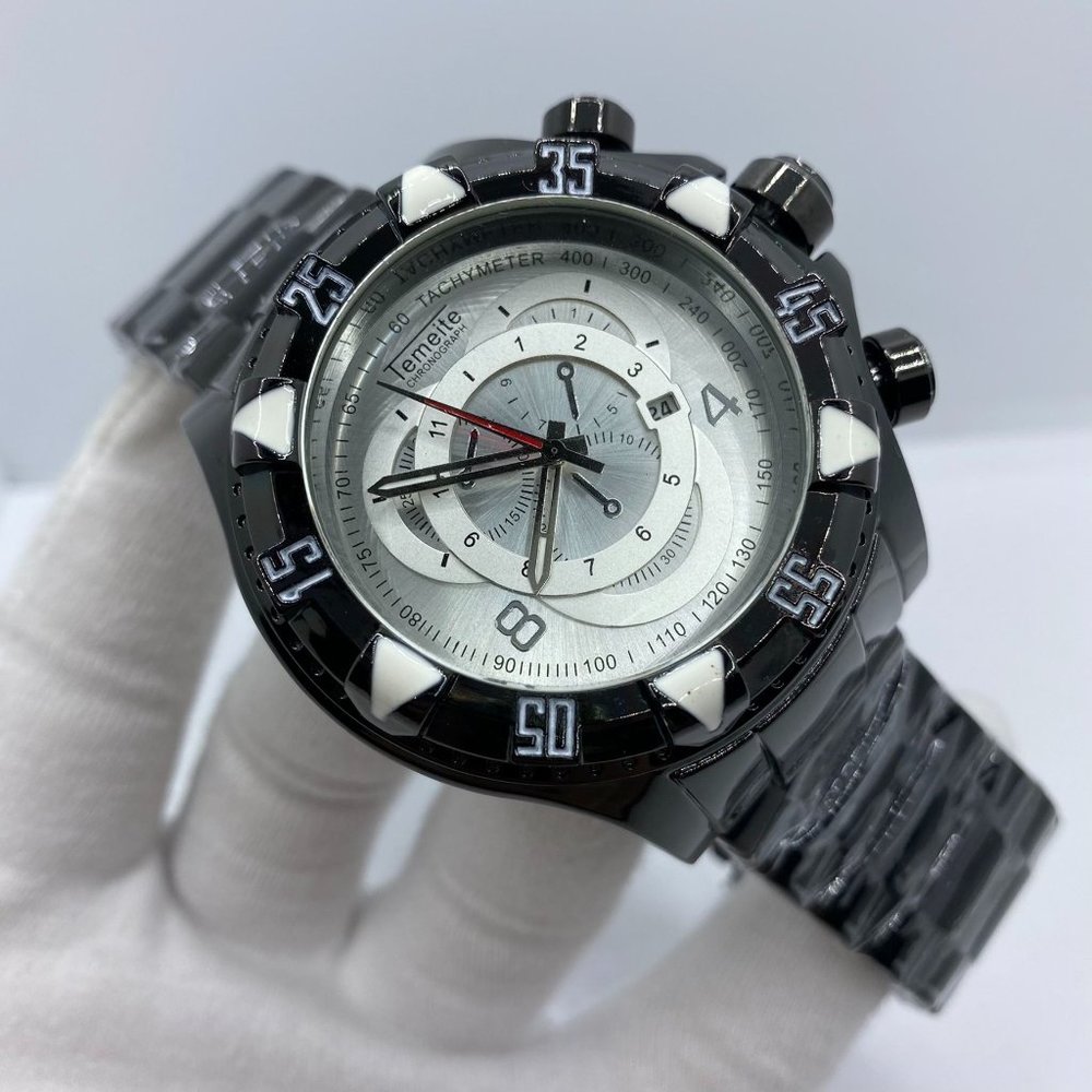 Temeite Black Watch  Luxury Brand Big Dial Gold Men Wristwatches